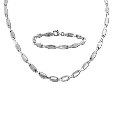 SilberDream Collier & Armband Damen Design Sterling Silber Schmuck-Set SDS469J