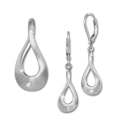 SilberDream Set Anhänger und Ohrringe Elegance Zirkonia 925er Silber SDS4901W