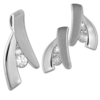 SilberDream Anhänger und Ohrringe Zirkonia 925 ECHT Silber Schmuck-Set SDS4915W