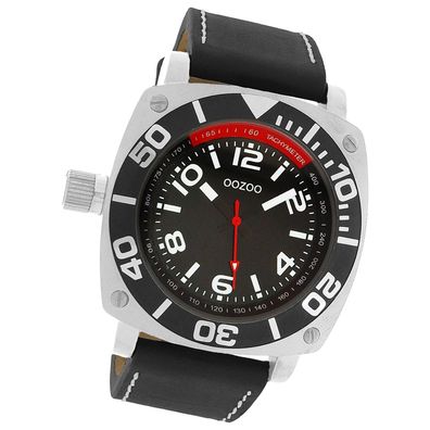 Oozoo Herren Armbanduhr Timepieces Analog Leder schwarz UOC2281A