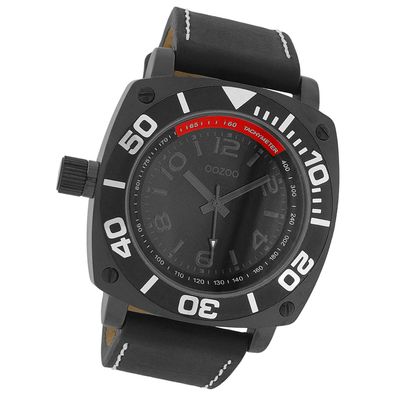 Oozoo Herren Armbanduhr Timepieces Analog Leder schwarz UOC2284A