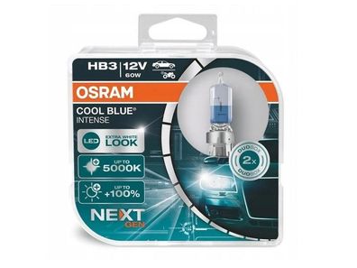 Glühlampen OSRAM HB3 12V 60W P20d Cool Blue Intense, Next Generation, + 100%, 2 Stk