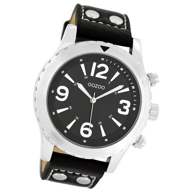 Oozoo Herren Armbanduhr Timepieces Analog Leder schwarz UOC6113A