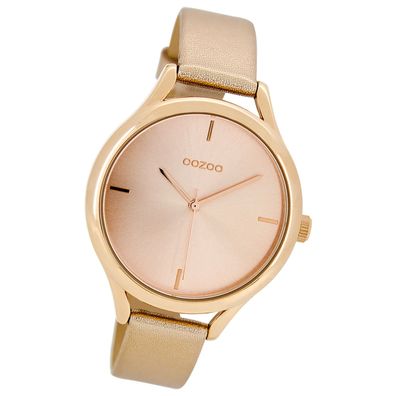 Oozoo Damen Armbanduhr Timepieces Analog Leder rosegold UOC8347A