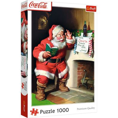 Trefl 10922 Coca-Cola: Der Weihnachtsmann am Kamin 1000 Teile Puzzle