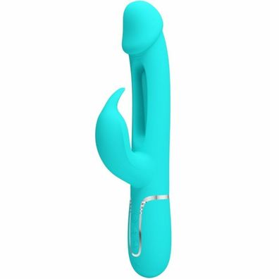 Pretty Love - Kampas Rabbit 3 in 1 Multifunktionsvibrator mit Zunge Aqua Grün