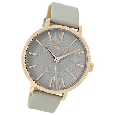 Oozoo Damen Armbanduhr Timepieces Analog Leder grau UOC9195A