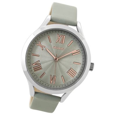 Oozoo Damen Armbanduhr Timepieces Analog Leder grau UOC9477A