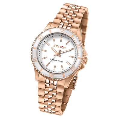 Sector Damen Armbanduhr Analog Edelstahlarmband roségold USE53161531