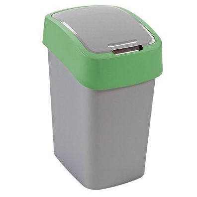 Mülleimer Flip Bin 45 l silber - grün CURVER