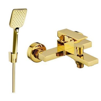 Mexen Uno R62 Wannenbatterie mit Brausegarnitur, Gold - 7143R62-50