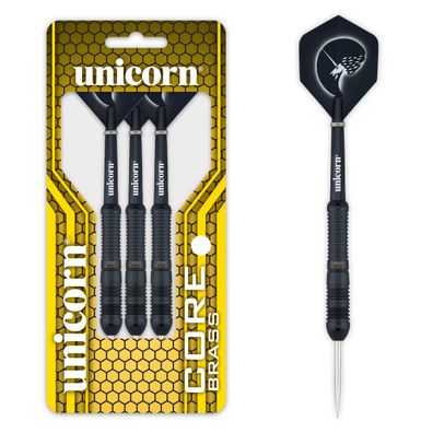 Unicorn Core Black Brass 2 Steel Darts, 1 Satz / 22 Gr