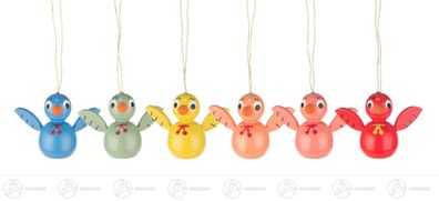 Ostern &amp; Frühjahr Behang Kücken (6) H=ca 3,5 cm NEU Erzgebirge Strauchbehang