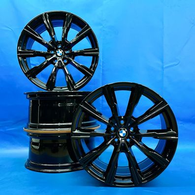 20 Zoll BMW X5 G05 X6 G06 Alufelgen Sternspeiche M740 Schwarz 8071996 8071997