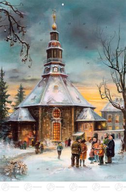 Adventskalender Seiffen BxH = 26x38cm NEU Erzgebirge Kalender Weihnachtskalender