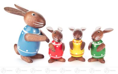 Ostern &amp; Frühjahr Hasengruppe farbig (4) H=ca 10 cm NEU Osterhase Osterdeko