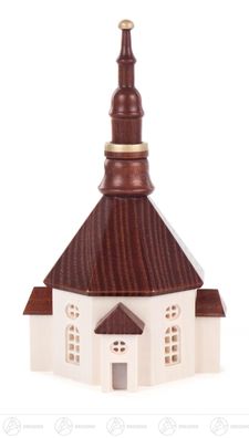 Miniatur Seiffener Kirche mit ausgefrästen Fenstern BxHxT 7 cmx12 cmx7 cm NEU