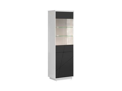 BLACK RED WHITE Vitrinenschrank Forn | Standvitrine | 42,5 x 64 x 200,5 cm, Weiss