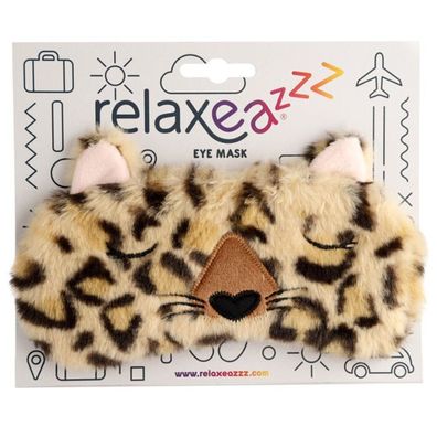 Augenmaske Leopard Plüsch Schlafmaske Schlafhilfe NEU