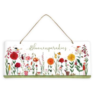 Grätz Blechschild Wanddeko Blumenparadies mit üppiger Blumenpracht Flowerpower