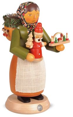 Räucherfigur Räuchermann groß Holzspielzeugverkäuferin (BxH):14x25cm NEU