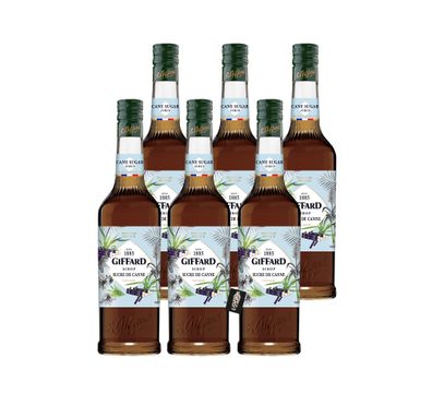 Giffard 6er-Set Brauner Rohrzucker Sirup 6 x 0,7L