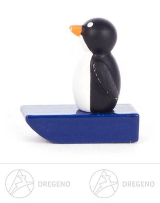 Miniatur Pinguin auf Schlitten klein, blau BxHxT 2 cmx2 cmx1 cm NEU Erzgebirge