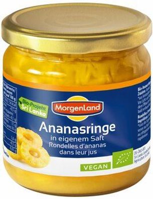 MorgenLand 3x Ananasringe in eigenem Saft 370g