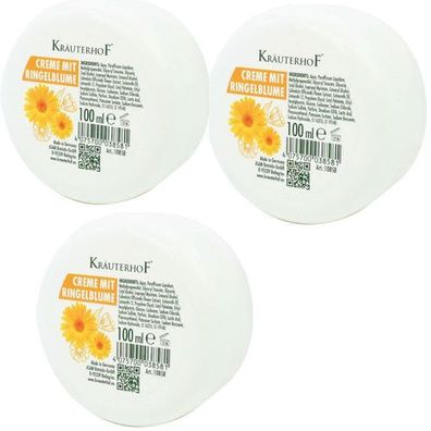 3x 100 ml Kräuterhof Creme Ringelblume Hautcreme