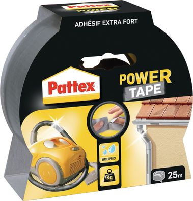 Gewebeband Power-Tape silber-grau L.25m B.50mm Rl. PATTEX