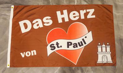 Fahne Flagge Das Herz von St. Pauli - 90 x 150 cm