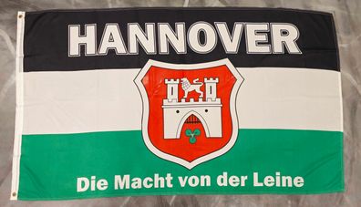 Fahne Flagge Hannover - Die Macht von der Leine - 90 x 150 cm