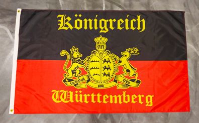 Fahne Flagge Königreich Württemberg mit Schrift - 90 x 150 cm