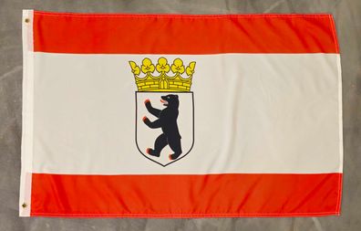 Fahne Flagge Berlin mit Bär und Krone - Landesdienstflagge - 60 x 90 cm