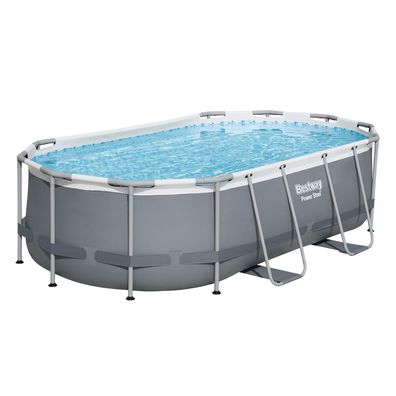 Power Steel™ Solo Pool ohne Zubehör 427 x 250 x 100 cm, grau, oval