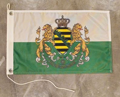 Premium Fahne Flagge Königreich Sachsen Bootsfahne - 30 x 45 cm