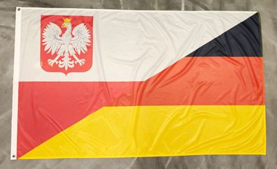 Premium Fahne Flagge Polen Deutschland Freundschaft - 90 x 150 cm