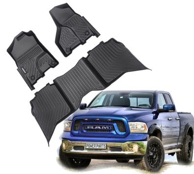 Premium Heavy Duty All Weather Fußmatten 3er Set vorn/hinten RAM Crew Cab 09-23