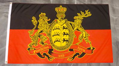 Fahne Flagge Königreich Württemberg - Furchtlos und Treu - 90 x 150 cm