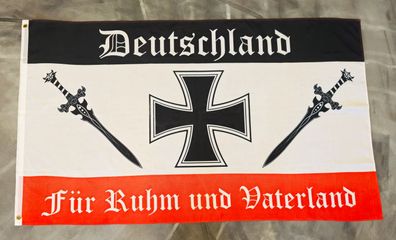 Fahne Flagge Deutsches Reich - Für Ruhm und Vaterland - 90 x 150 cm