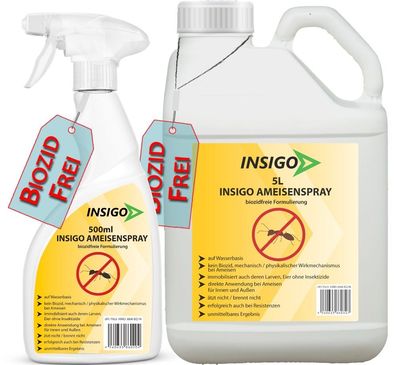 INSIGO 5L + 500ml Ameisenspray Ameisenmittel gegen Ameisen Bekämpfung