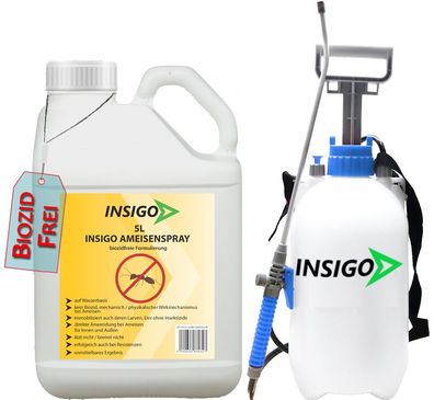 INSIGO 5L + 5L Sprüher Ameisenspray Ameisenmittel gegen Ameisen bekämpfen