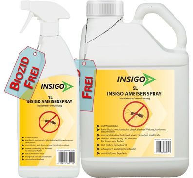 INSIGO 5L + 1L Ameisenspray Ameisenmittel gegen Ameisen Bekämpfung