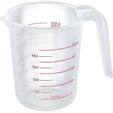 Messbecher 0,5l Messbehälter Bruchsicher und Spülmaschinengeeignet Transparent Retoo