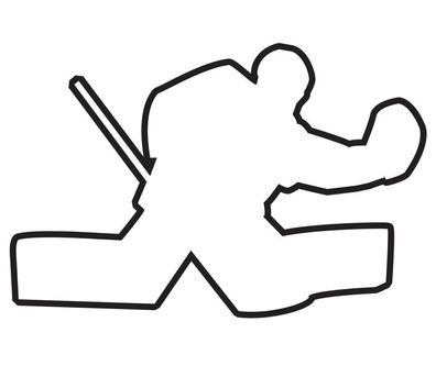 Aufkleber Eishockey Torwart II outline