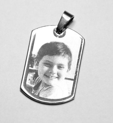 Dog Tag silberfarben mit Fotogravur