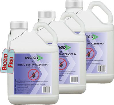 INSIGO 3x5L Bettwanzenspray Bettwanzenmittel Bettwanzenschutz gegen Wanzen