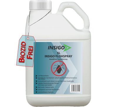 INSIGO 5L Anti Floh Bekämpfung Schutz Spray Mittel Befall gegen Flöhe