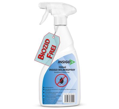 INSIGO 500ml Anti Milbenspray Mittel gegen Milben Milbenbefall EX Milbenfrei Schutz