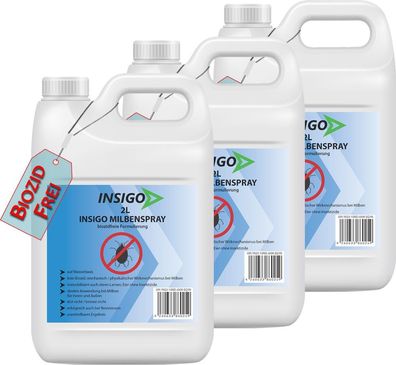 INSIGO 3x2L Anti Milbenspray Mittel gegen Milben Milbenbefall EX Milbenfrei Schutz